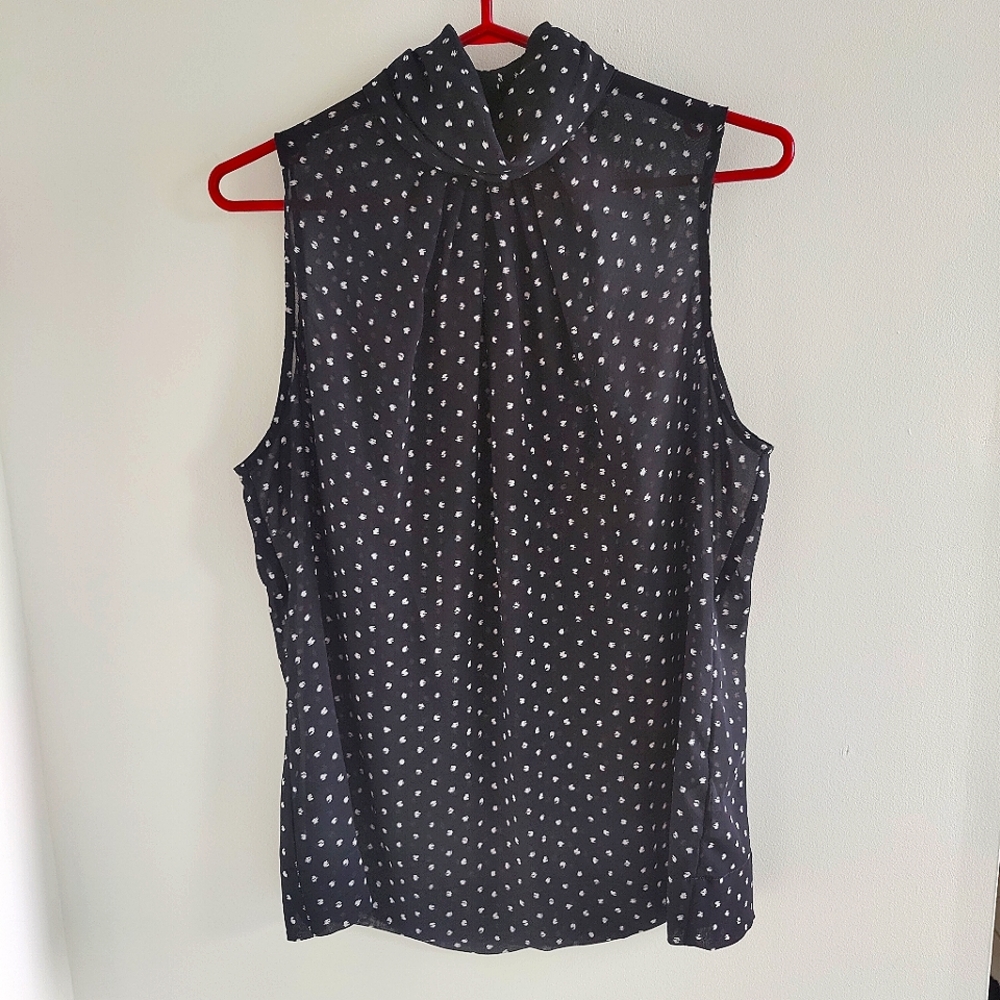 Sleeveless Pure Alfred Sung Blouse with a high collar | large